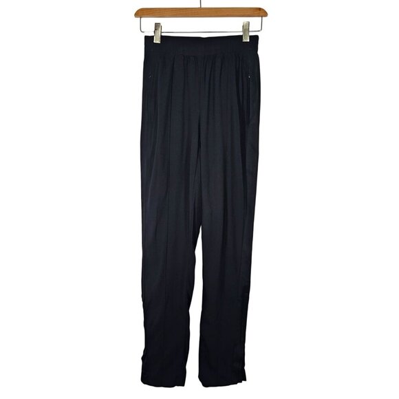 Theory Viewpine C Bergen Ankle Zip Pockets Black Pants Elastic Waist Size 0 - Picture 2 of 16